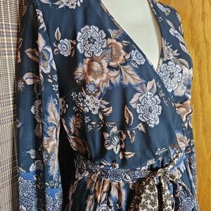 Chic Floral Maxi Dress with Tie Waist